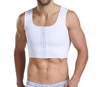 NonEcho Fajas para Hombres Slimming Body Shaper Corset Compression Shirts Weight Loss Hide Gynecomastia Chest Vest - White - L