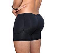 NonEcho Men Padded Underwear Briefs Boxers Men Butt Booster Hip Enhancer 4 Detachable Pads, Black1, 4XL