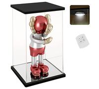 NONEMEY Clear Acrylic Display Case with Remote Control Light for 1000% Bearbrick, Dustproof Model Showcase Organizer Box, Display Case for Collectibles Bearbrick (15.7x12x30inch,40x30x76cm)