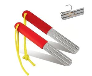 NONEOYNO 2 Pcs V-Groove Dart Sharpener, Dart Sharpener Diamond Grinding File Double Sided Diamond Grinding, V-Groove Dart Point Sharpener Portable Rapid Sharpening Tool for Fishing & Dart Sharpener