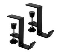 NONEOYNO Headphone Hanger (Black, 2pcs), 360° Swivel Adjustable Headphone Stand with Desk Clamp, Universal Headset Holder and Headphone Hook for Gaming, Office and Home, Sturdy Headphone Holder