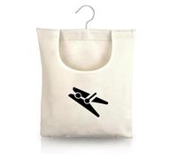 NONEOYNO peg Bag for Washing line with Hanger - Cotton Canvas Clothes Peg Holder, Reusable & Washable Peg Storage Bag 32×28cm for Laundry, Socks & Underwear