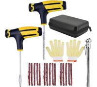 NONEOYNO Tyre Repair Kit Tubeless 7pcTyre Puncture Repair Kit Emergency Flat Tyre Repair for Car, Motorcycle, Truck, ATV, Jeep Tractor