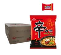 Nong Shim Instant Noodles Shin Ramyun - Korean Beef Ramen Soup Very Hot - Quick Preparation - Value Pack of 20 x 120 g Includes Tony's Chocolate as a Gift, Trinovi