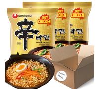 Nong Shim Shin Ramyun Chicken Spicy Noodles 120g x 20 Pack | Korean Instant Ramen Noodle Soup | Bulk Snack, Lunch, Midnight Meal | Authentic Spicy Chicken Flavor | Quick Asian Food Meal