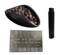 NONGKANG Ceramic Coffee Bean Dosing Cup and Spray Bottle Set - 10ml Static Reduction Sprayer, Espresso Accessories Kit with Coffee Grind Size Ruler for Home, Camping, Office(Black)