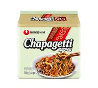 NONGSHIM Chapagetti Original Black Bean Sauce Flavor Instant Noodles, 20-Pack (140g per Bag) | Korean Halal-Certified Noodle Snack | Quick & Easy Meal