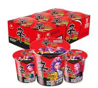 Nongshim Gourmet Spicy Shin Instant Ramen Noodle Cup, Pack of 6, Chopped Vegetables, Premium Ramen Soup Mix for Microwave