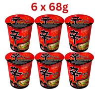Nongshim Shin Cup Noodle Soup Hot Gourmet Spicy & Tasty Flavour Meal 6 x 68g UK