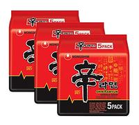 Nongshim Shin Ramyun 600g(120gx5) (Pack of 3) - Instant Korean Style Traditional Spicy Noodle Soup Family Pack - Excellent For Snacking, Stir-Frying, Soups, Or As A Quick Side Dish