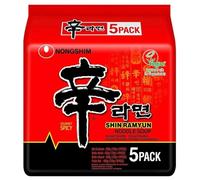 Nongshim Shin Ramyun Spicy Instant Noodle, 5 Packs [HALAL]
