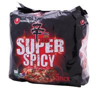 Nongshim SHIN RED Ramyun Super Spicy Ramen Noodles 120g (Pack of 5)