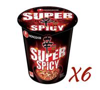 Nongshim SHIN Red Ramyun Super Spicy Ramen Noodles Cup 68g (6 Cups)