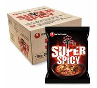 Nongshim Shin Red Super Spicy Ramyun 20 x 120g - Korean Instant Noodles Multipack - Thick Chewy Shin Ramen Noodles with Rich Spicy Broth