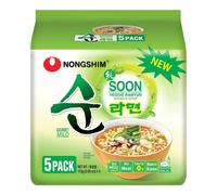 Nongshim Soon Veggie Ramyun Noodle Soup Pack of 5 560g