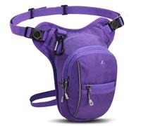 nongyo Motorbike Tactical Travel Cell Mobile Phone Purse Fanny Pack Bags Motorcycle Drop Waist Leg Bag Thigh Belt Hip Bum Waterproof Motor Pannier Bag(Purple)