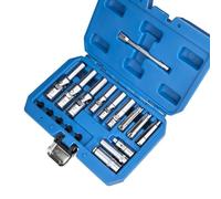 nongyo Ratchet Kit 18PC 3/8" 1/4" Drive Glow Plug Removal Socket Set Thin Slotted Tool Kit 8mm,9mm and 10mm Deep Sockets Replacement Tool Kit