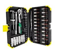 nongyo Ratchet Kit Socket Wrench Set 1/4" 72 Tooth Ratcheting Wrench Set with Extension Bar for Auto Repairing with Storage Case