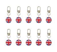 NONGYU 10PCS / set Trend Football Keychains Feature Bright Country Flags Rustproof Alloy and Glass Backpacks Decoration Soccer Event Keychains