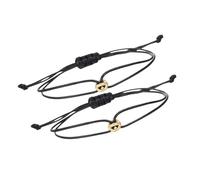 NONGYU 2 Pieces Couple Bracelets with Good Luck Beads Adjustable Size Woven Handchain Braided Rope Wristbands Jewelry Jewelry