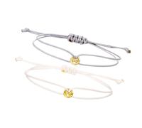 NONGYU 2 Pieces Couple Bracelets with Good Luck Beads Adjustable Size Woven Handchain Braided Rope Wristbands Jewelry Jewelry