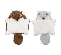NONGYU 2PCS Interaction Plush Mouse Teaser Toy with Crinkle Paper Sound and Soft Teething Toy for Indoor Entertainment