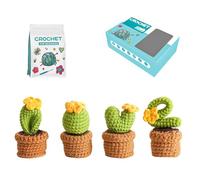 NONGYU Crochet Flower Potted Plant Set for Adult Beginner Includes Step-by-Step Instruction Hook Yarns Knitting Marker Beginner with Instructions