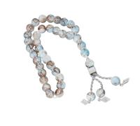 NONGYU Elegant Ceramic Glass Rosary Necklace 33 Beads Beaded Handchain Religious Wrist Accessory for Daily Wear and Prayer Glass Beads