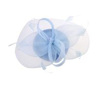 NONGYU Elegant Fascinator Hat Pillbox Hat for Women Cocktail Tea Party Headwear Exquisite French Fascinator for Wedding Lake Blue