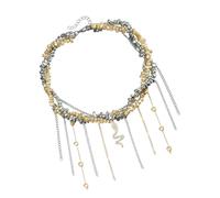 NONGYU Elegant Snake Pendant Necklace with Heart Tassels and Distinctive Beadwork for the Modern Fashion Enthusiast Wear Unique Designs Necklace