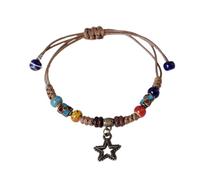 NONGYU Ethnic Ceramic Beaded Handwoven Hand Strings Uniquely Styled Wrist Chain Adornment Cultural Charm Wrist Jewelry Unisex