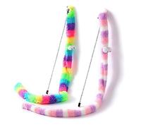 NONGYU For Interactive Teaser Toy With Rainbow Color Plush Strip Toy For Wand Teasing Stick With Sound