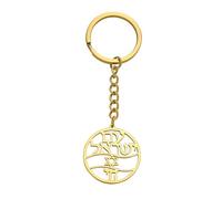 NONGYU Hebrew Letter Pendant Blessing Hexagram Keyring Steel Hexagram Keychain Fashion Accessory for Bag Key