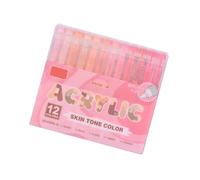 NONGYU Liquid Acrylic Paint Marker 12 Color Acrylic Paint Pen Brush Marker for Journaling Scrapbooking Painting School Art Craft Drawing Markers