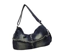 NONGYU Practical Jean Shoulder Bag with Adjustable Strap Crossbody Purse Vintage Satchel Student Essential Casual Jean Fabric