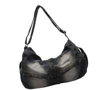 NONGYU Practical Jean Shoulder Bag with Adjustable Strap Crossbody Purse Vintage Satchel Student Essential Casual Jean Fabric