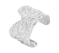 NONGYU Unique Edges Textured Iron Bangle with Aggressive V Cut Detail Unisex Rocker Styles Accessory Metal Bangle Grunge Cuff