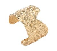 NONGYU Unique Edges Textured Iron Bangle with Aggressive V Cut Detail Unisex Rocker Styles Accessory Metal Bangle Grunge Cuff