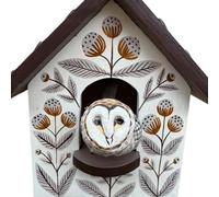 NONGYU Unique Kinetics Wall Decor with Colorful Bird and Motion for Nature Lover Home Accent Wood Birdhouse Hanging Ornament