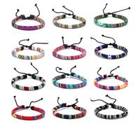 NONGYU Unique Patterns Woven Wristband Trendy Multicolor Colorful Jewelry for Music Festivals and Holidays Multi Styles Pack