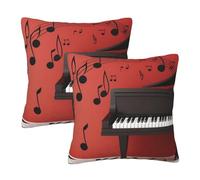 NONHAI 2PCS Decorative Throw Pillow Covers 18"x18" Square Pillowcases Covers Music Note Piano Pillowcases Modern Farmhouse Home Decor Sofa Cushions Covers for Couch Bed Living Room
