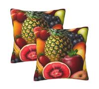NONHAI 2PCS Decorative Throw Pillow Covers 20"x20" Square Pillowcases Covers Fresh Fruits Pineapple Pillowcases Modern Farmhouse Home Decor Sofa Cushions Covers for Couch Bed Living Room