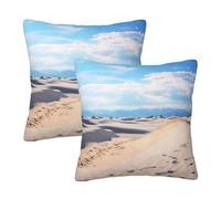 NONHAI 2PCS Decorative Throw Pillow Covers 22"x22" Square Pillowcases Covers Romantic White Sand Landscape Pillowcases Modern Farmhouse Home Decor Sofa Cushions Covers for Couch Bed Living Room