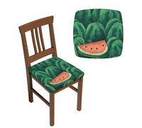 NONHAI 6PCS Dining Chair Seat Covers Set Green Watermelon Pattern Stretch Removable Chairs Covers Washable Seat Cushion Slipcovers Protector for Dining Room Kitchen Chairs