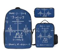 NONHAI Backpack Set for Women Men Math Formula Laptop Backpack Lunch Bag Pencil Case Travel Backpack, Style, One Size, Style, One Size