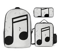 NONHAI Backpack Set for Women Men Music Note Print Laptop Backpack Lunch Bag Pencil Case Travel Backpack, Style, One Size, Style, One Size