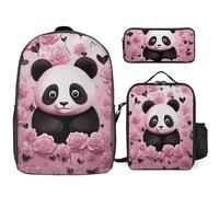 NONHAI Backpack Set for Women Men Panda Pattern Laptop Backpack Lunch Bag Pencil Case Travel Backpack, Style, One Size, Style, One Size