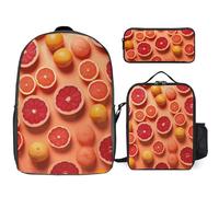 NONHAI Backpack Set for Women Men Pile of Grapefruit Slices Laptop Backpack Lunch Bag Pencil Case Travel Backpack, Style, One Size, Style, One Size