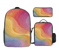 NONHAI Backpack Set for Women Men Rainbow Laptop Backpack Lunch Bag Pencil Case Travel Backpack, Style, One Size, Style, One Size