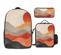 NONHAI Backpack Set for Women Men Retro Images Laptop Backpack Lunch Bag Pencil Case Travel Backpack, Style, One Size, Style, One Size